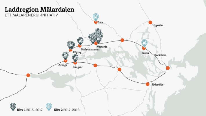 Laddare för elbil Laddregion Mälardalen