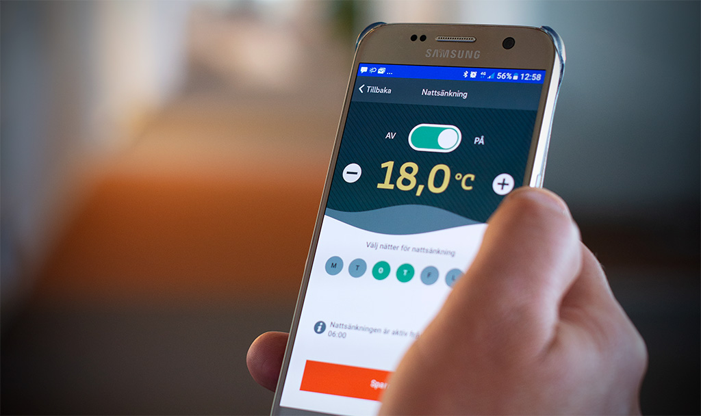 Med Mälarenergis app Klimatkontroll kan du styra ditt inomhusklimat direkt i mobilen. Du kan bl a se din energianvändning och göra nattsänkningar. Fjärrvärmeväxlare Värmeväxlare